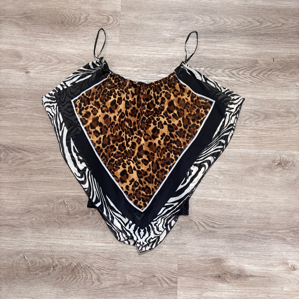 Papaya mixed animal print scarf Shirt Y2K size Large